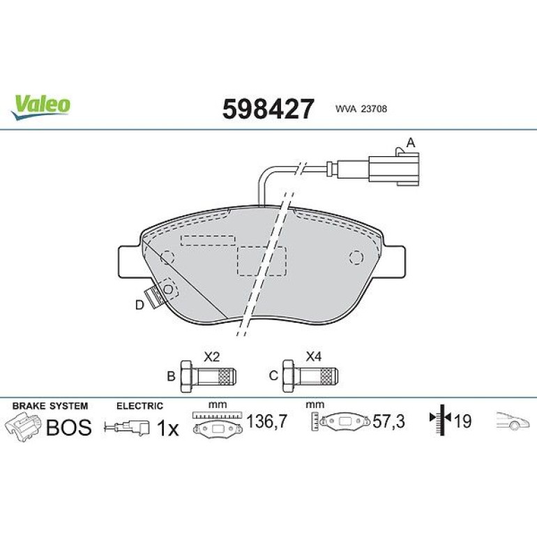 VALEO Bremsbeläge 598427 VALEO Bremsbeläge 598427