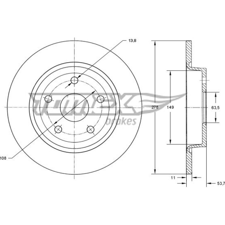 TOMEX brakes Bremsscheibe TX 73-94 TOMEX brakes Bremsscheibe TX 73-94