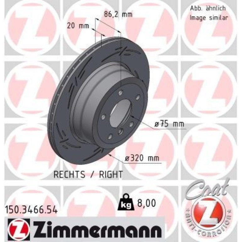 ZIMMERMANN Bremsscheibe 150.3466.54 ZIMMERMANN Bremsscheibe 150.3466.54