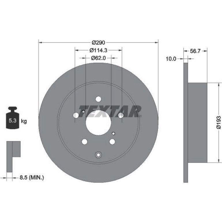 Bremsscheibe Toyota T. Corolla Verso 04 92164803 Bremsscheibe Toyota T. Corolla Verso 04 92164803