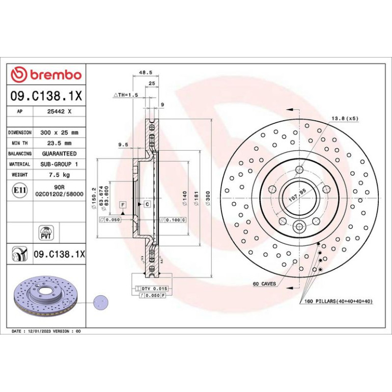 Bremsscheibe VA 09.C138.1X Bremsscheibe VA 09.C138.1X