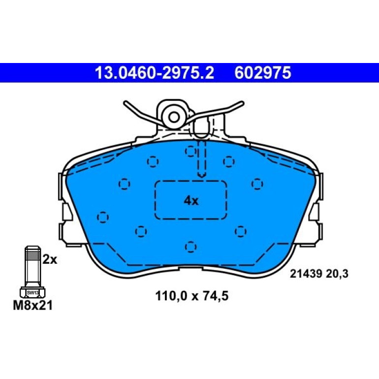 Bremsbelagsatz Db P. W202 93-01 13.0460-2975.2 Bremsbelagsatz Db P. W202 93-01 13.0460-2975.2