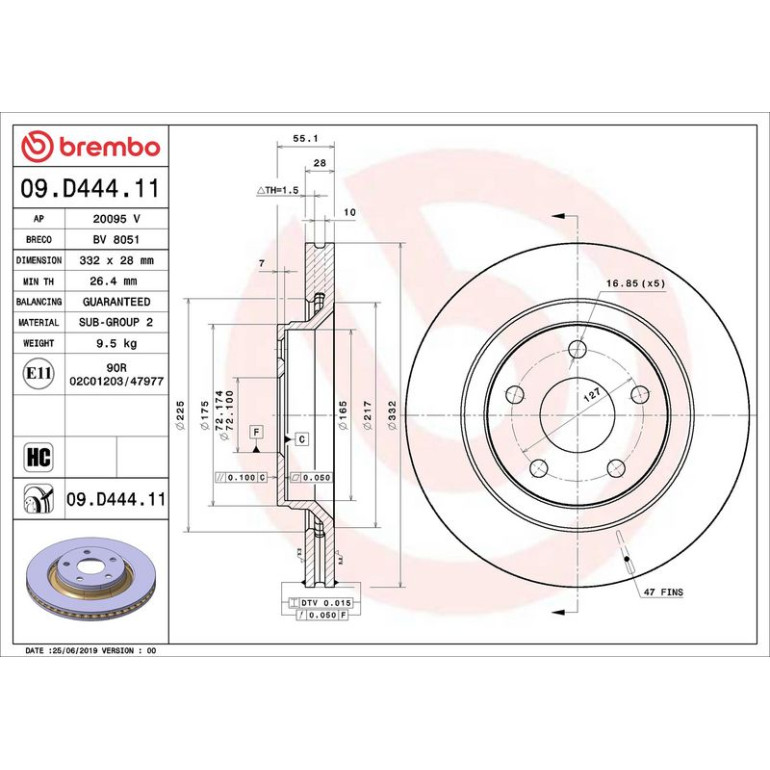 Bremsscheibe VA 09.D444.11 Bremsscheibe VA 09.D444.11