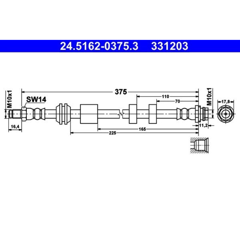 ATE Bremsschlauch 24.5162-0375.3 ATE Bremsschlauch 24.5162-0375.3