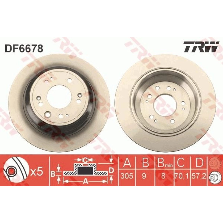 Bremsscheibe Honda T. Accord 08 DF6678