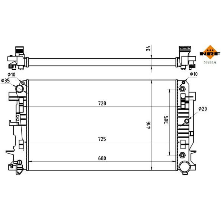 Kühler, Motorkühlung 53833A Kühler, Motorkühlung 53833A