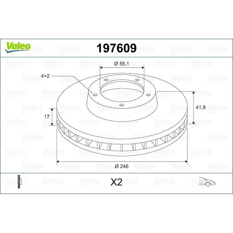 VALEO Bremsscheibe 197609