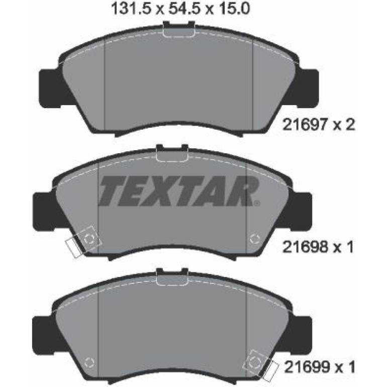 Bremsbelagsatz Honda P. Civic 91-Eg/95-Ej9/Jazz 02-/City 2169701 Bremsbelagsatz Honda P. Civic 91-Eg/95-Ej9/Jazz 02-/City 2169701