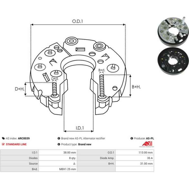 AS-PL Generatorteile ARC0039 AS-PL Generatorteile ARC0039