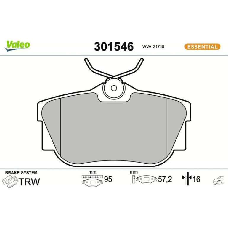 VALEO Bremsbeläge 301546 VALEO Bremsbeläge 301546