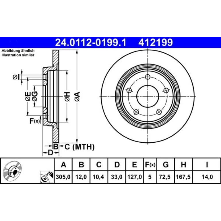 Bremsscheibe Fiat T. Freemont 2.0 Jtd/2.4-3.6 11 24.0112-0199.1 Bremsscheibe Fiat T. Freemont 2.0 Jtd/2.4-3.6 11 24.0112-0199.1