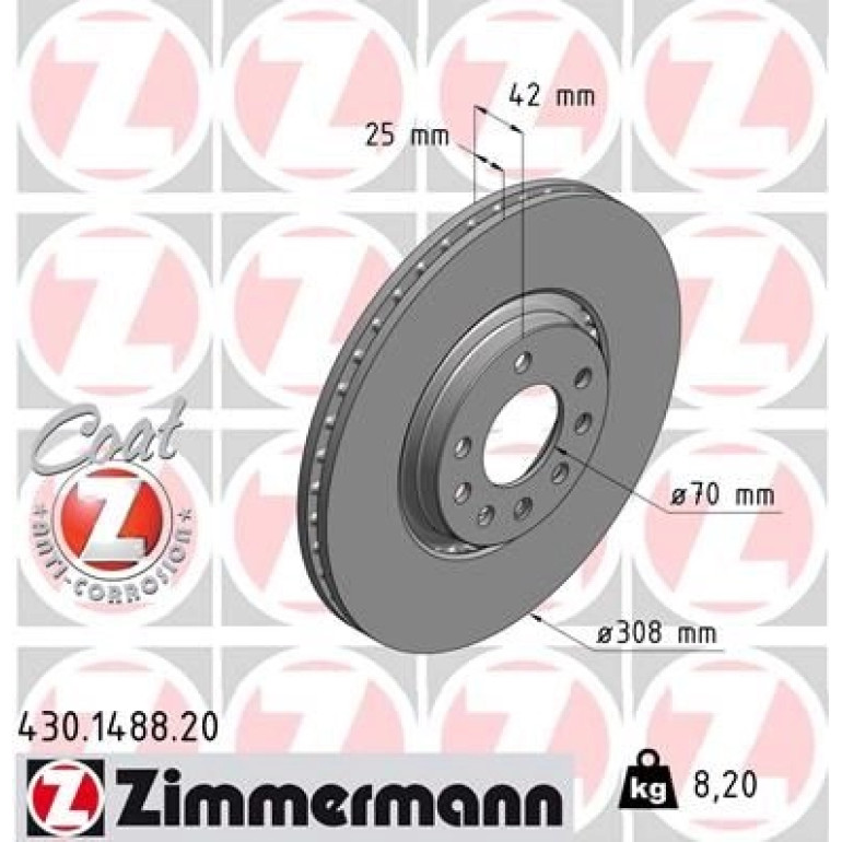 ZIMMERMANN Bremsscheibe 430.1488.20 ZIMMERMANN Bremsscheibe 430.1488.20
