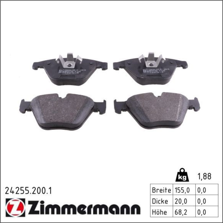 ZIMMERMANN Bremsbeläge 24255.200.1 ZIMMERMANN Bremsbeläge 24255.200.1