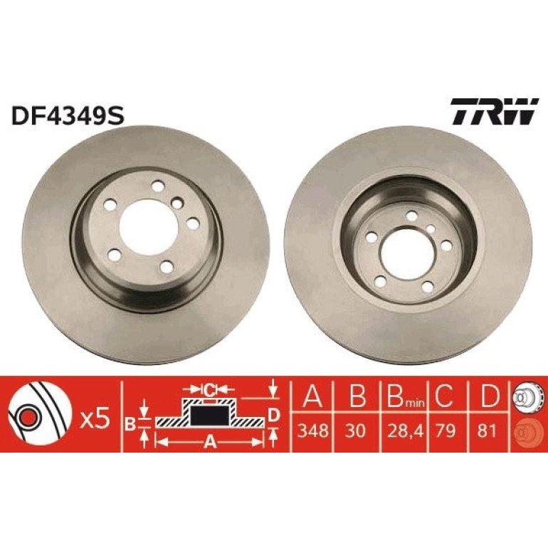 11 481 049 Bremsscheibe VA DF4349S 11 481 049 Bremsscheibe VA DF4349S