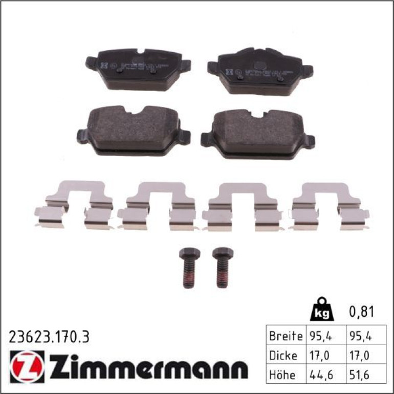 ZIMMERMANN Bremsbeläge 23623.170.3 ZIMMERMANN Bremsbeläge 23623.170.3