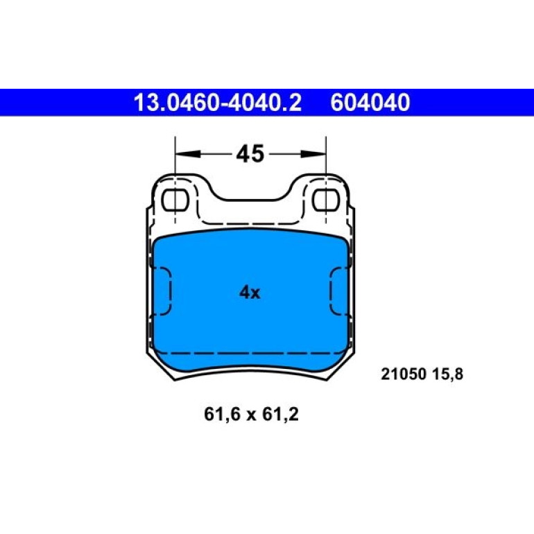 Bremsbelagsatz Opel T. Calibra/Omega/Vectra 86-03 13.0460-4040.2 Bremsbelagsatz Opel T. Calibra/Omega/Vectra 86-03 13.0460-4040.2