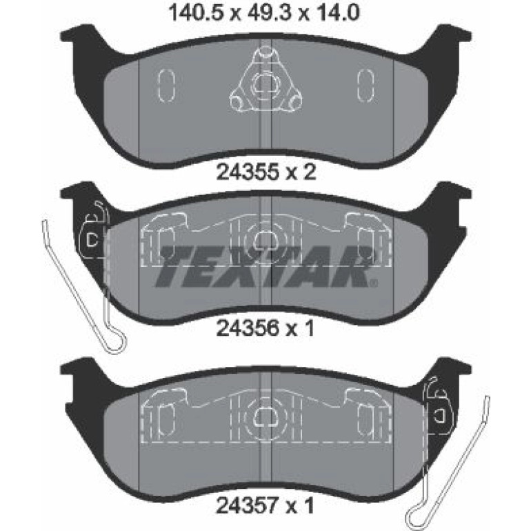 Bremsbelagsatz Jeep T. Cherokee 01 2435501 Bremsbelagsatz Jeep T. Cherokee 01 2435501