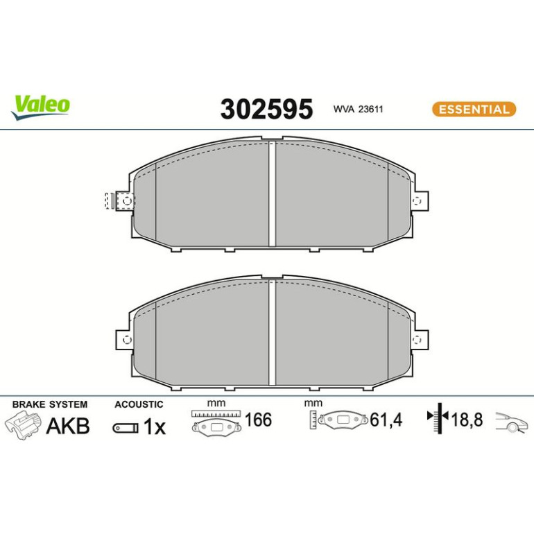 VALEO Bremsbeläge 302595 VALEO Bremsbeläge 302595