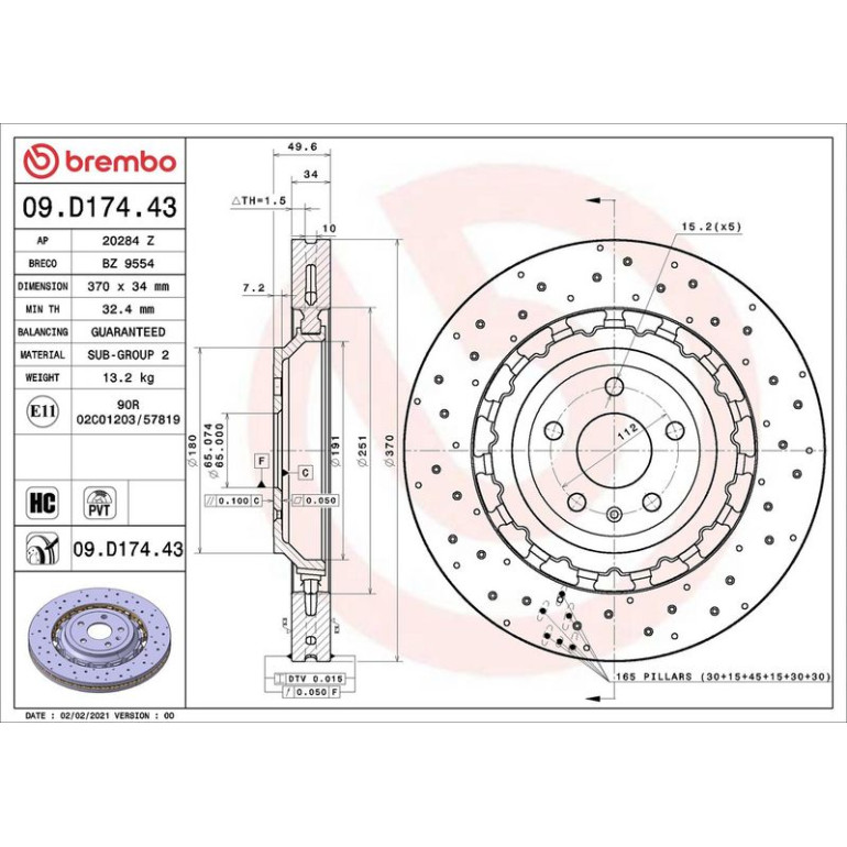 Bremsscheibe VA 09.D174.43 Bremsscheibe VA 09.D174.43