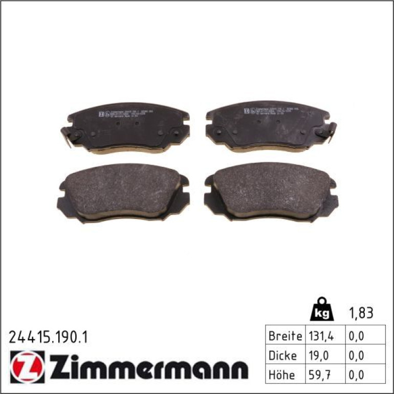 ZIMMERMANN Bremsbeläge 24415.190.1 ZIMMERMANN Bremsbeläge 24415.190.1