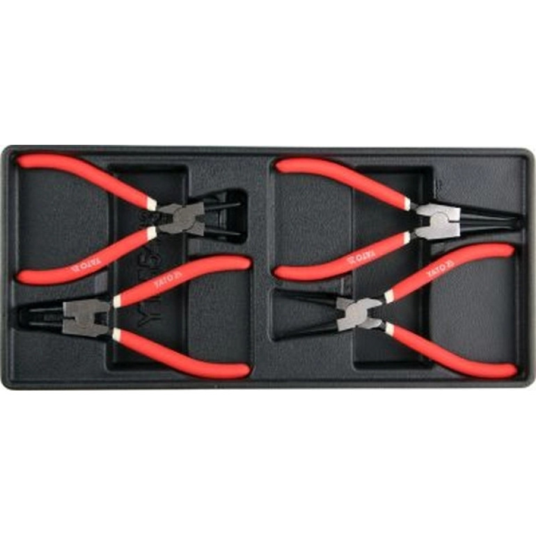 Seegeringzangen Satz 4-Tlg. 180Mm In Schubladeneinlage YT-55443 Seegeringzangen Satz 4-Tlg. 180Mm In Schubladeneinlage YT-55443