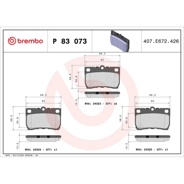 BREMBO Bremsklötze HA P 83 073 BREMBO Bremsklötze HA P 83 073