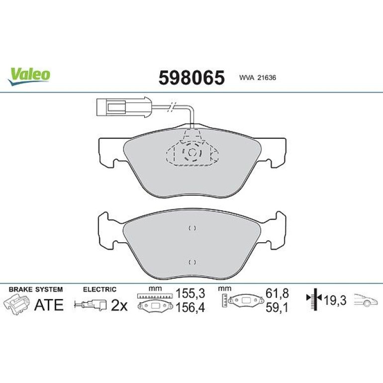 VALEO Bremsbeläge 598065 VALEO Bremsbeläge 598065