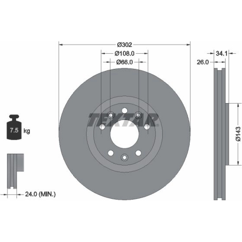Bremsscheibe Peugeot P. Rcz 1.6 16V/2.0 Hdi 10 92268103 Bremsscheibe Peugeot P. Rcz 1.6 16V/2.0 Hdi 10 92268103