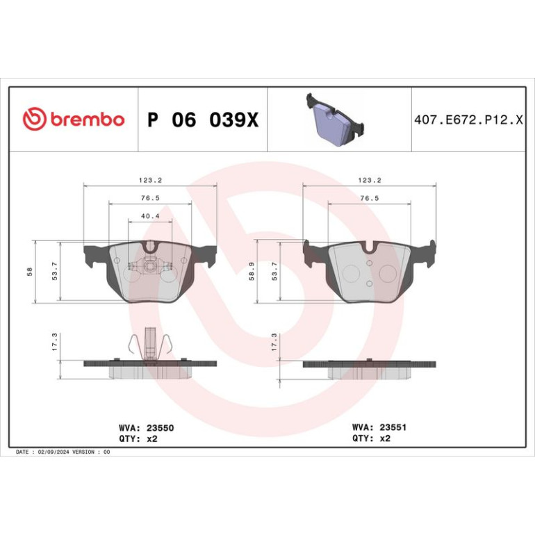 BREMBO Bremsklötze Xtra HA P 06 039X BREMBO Bremsklötze Xtra HA P 06 039X