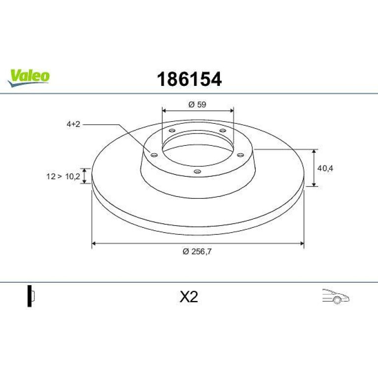 VALEO Bremsscheibe 186154 VALEO Bremsscheibe 186154