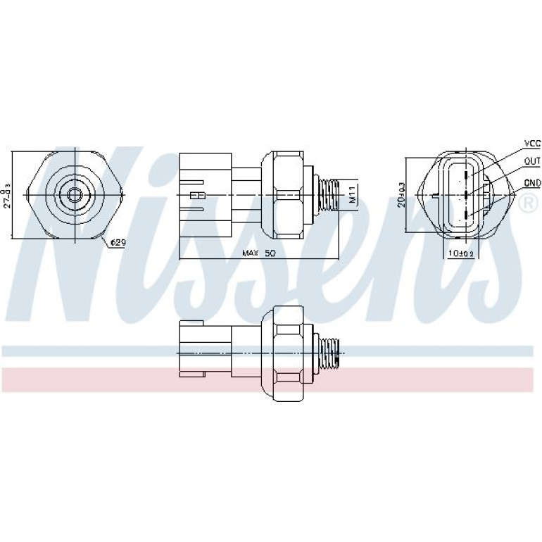 NISSENS Druckschalter, Klimaanlage 301090