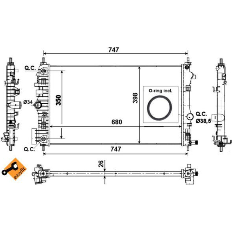 Kühler, Motorkühlung 53777 Kühler, Motorkühlung 53777
