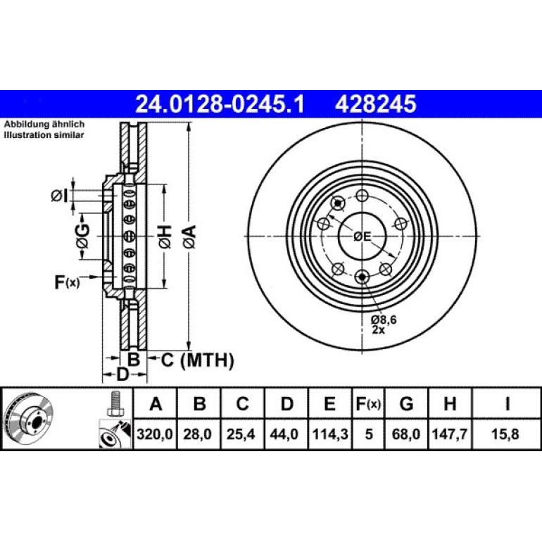 Bremsscheibe Renault P. Laguna/Scenic/Talisman 07 24.0128-0245.1 Bremsscheibe Renault P. Laguna/Scenic/Talisman 07 24.0128-0245.1