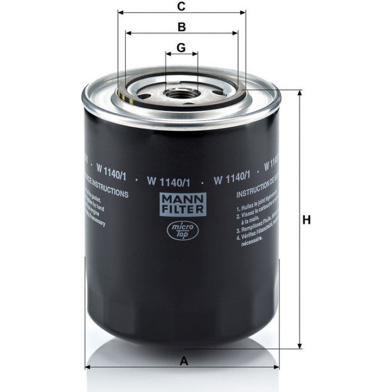 Mann & Hummel Ölfilter PKW W 1140/1