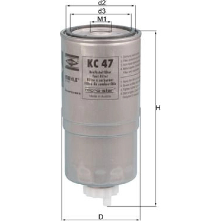 MAHLE Kraftstofffilter KC 47 MAHLE Kraftstofffilter KC 47