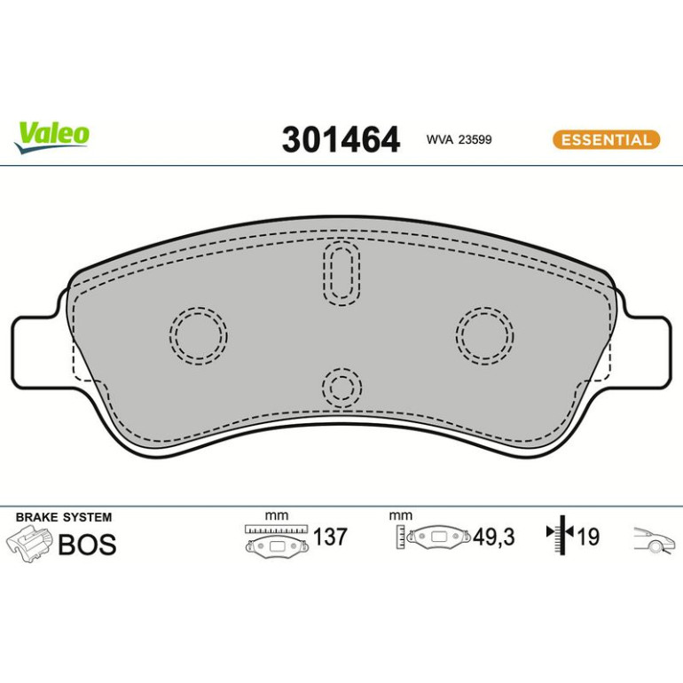 VALEO Bremsbeläge 301464 VALEO Bremsbeläge 301464
