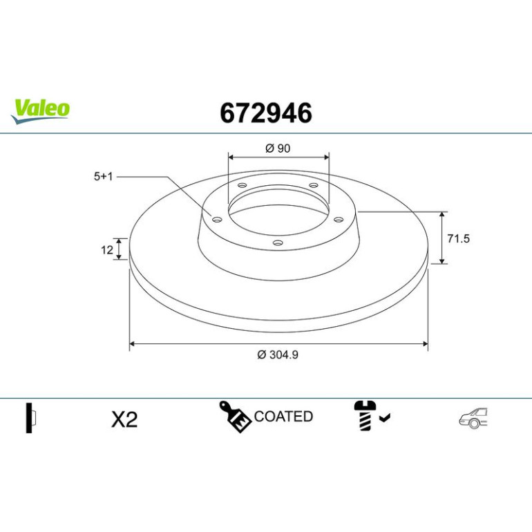 VALEO Bremsscheibe 672946 VALEO Bremsscheibe 672946