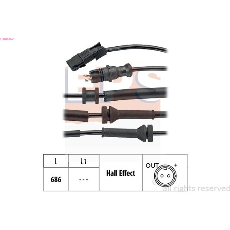 Sensor, Raddrehzahl 1.960.157 Sensor, Raddrehzahl 1.960.157