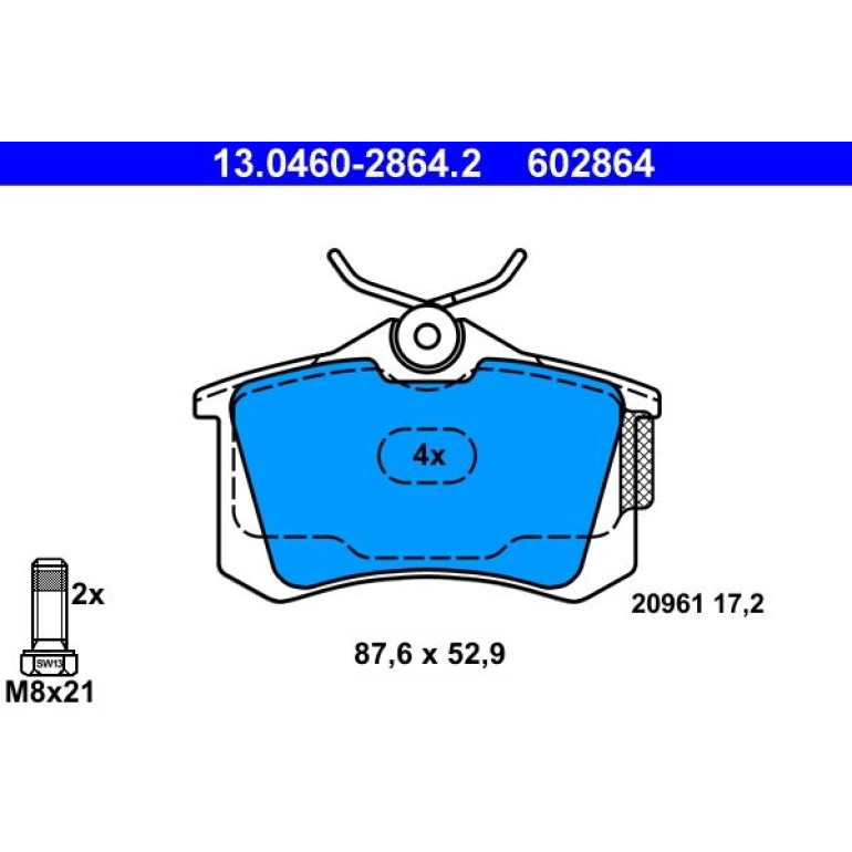 Bremsbelagsatz Vw T. Lupo/Polo 1,2-1,8 99-09 13.0460-2864.2 Bremsbelagsatz Vw T. Lupo/Polo 1,2-1,8 99-09 13.0460-2864.2