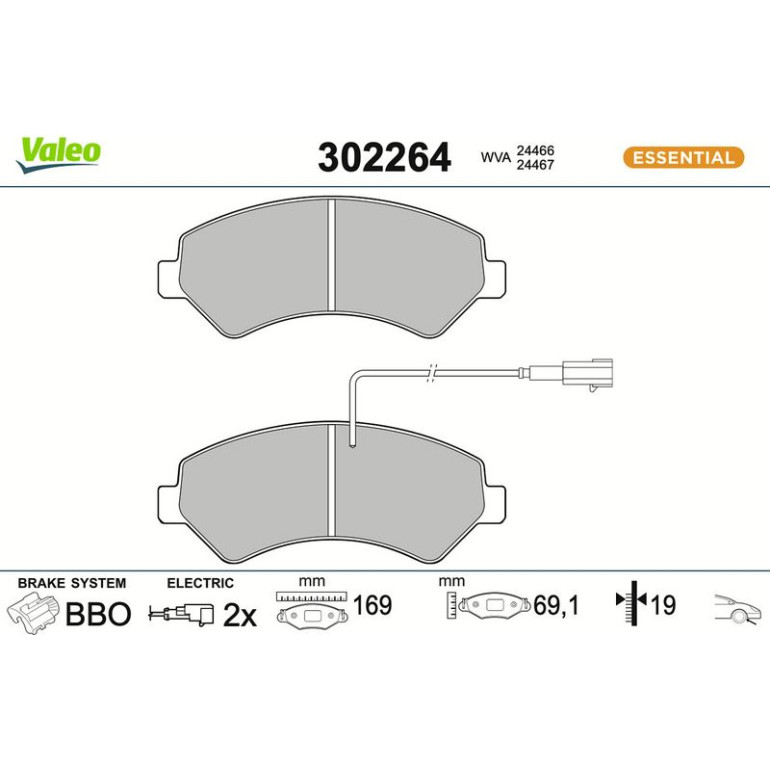 VALEO Bremsbeläge 302264 VALEO Bremsbeläge 302264