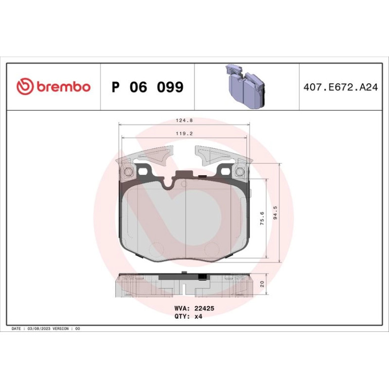 BREMBO Bremsklötze VA P 06 099