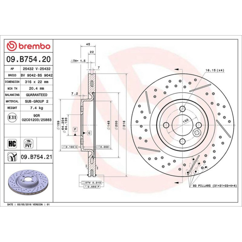 22 481 013 Bremsscheibe VA 09.B754.21