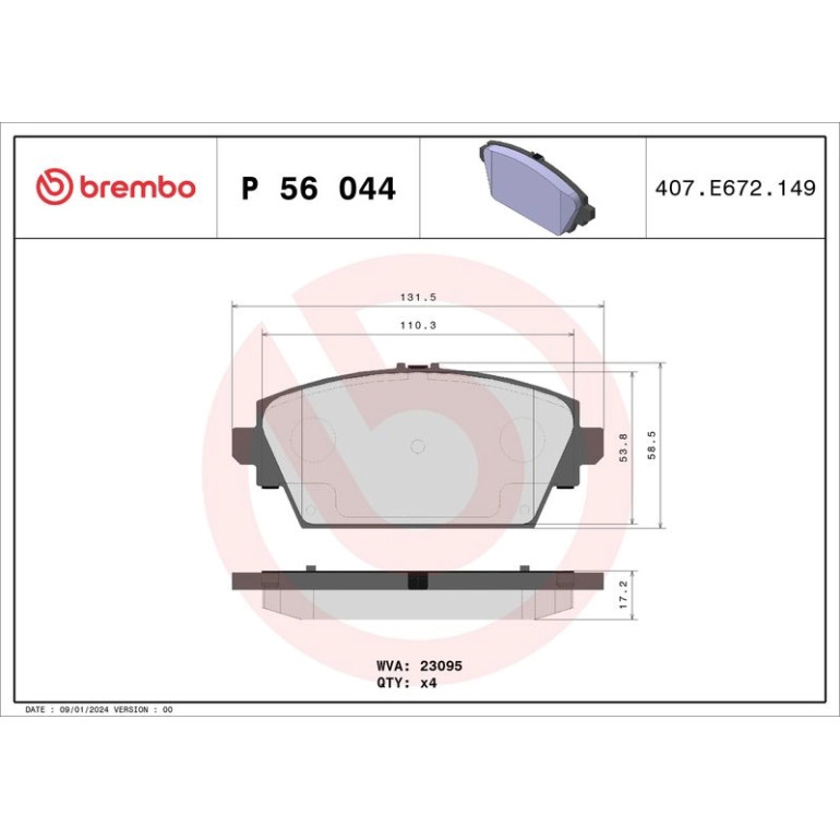 BREMBO Bremsklötze VA P 56 044 BREMBO Bremsklötze VA P 56 044
