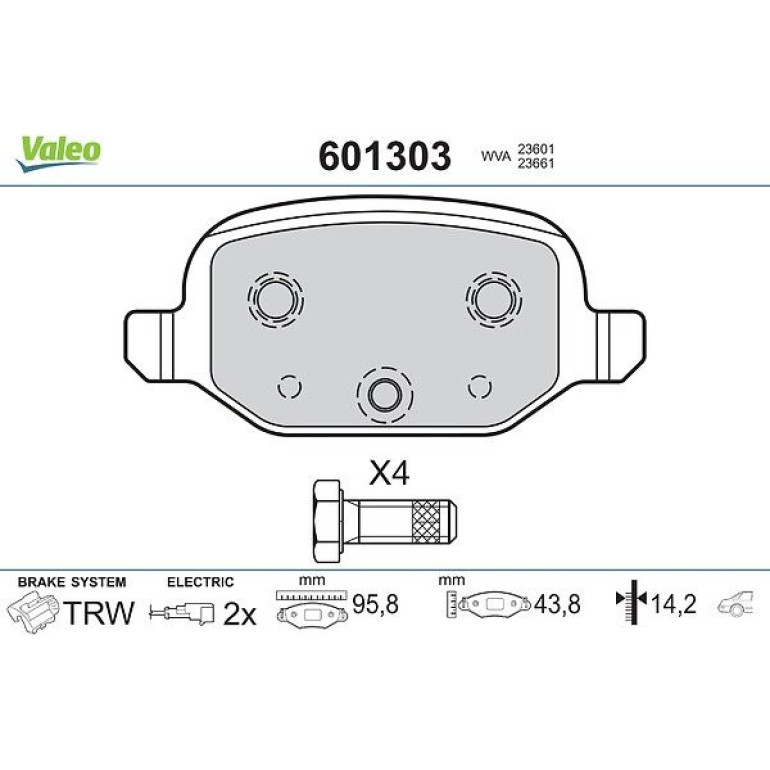 VALEO Bremsbeläge 601303 VALEO Bremsbeläge 601303
