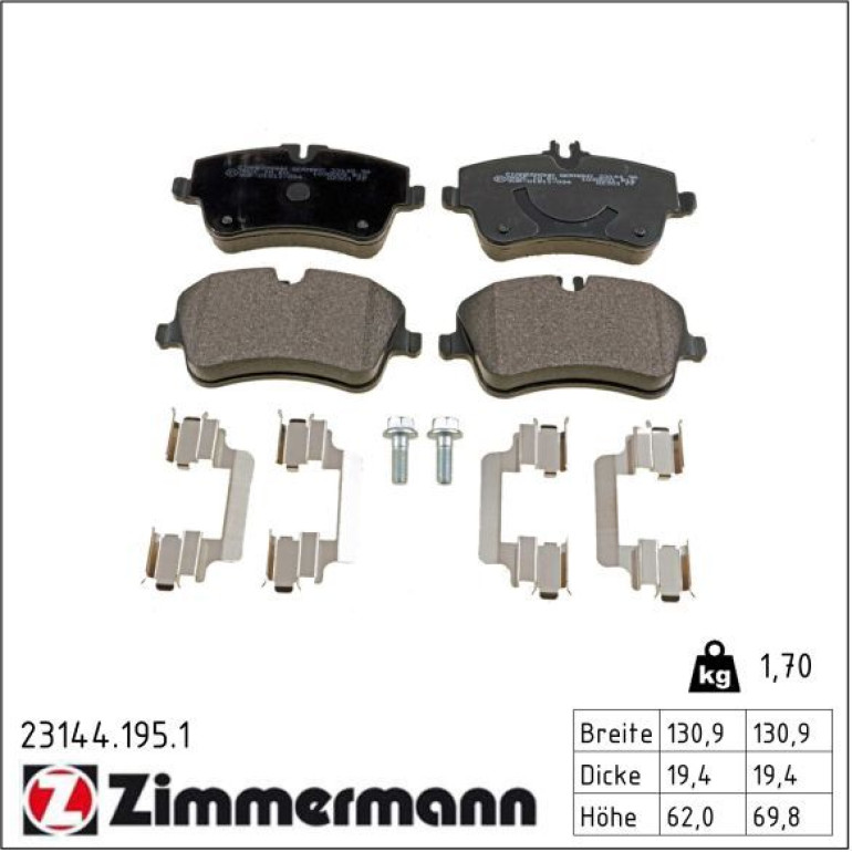 ZIMMERMANN Bremsbeläge 23144.195.1 ZIMMERMANN Bremsbeläge 23144.195.1