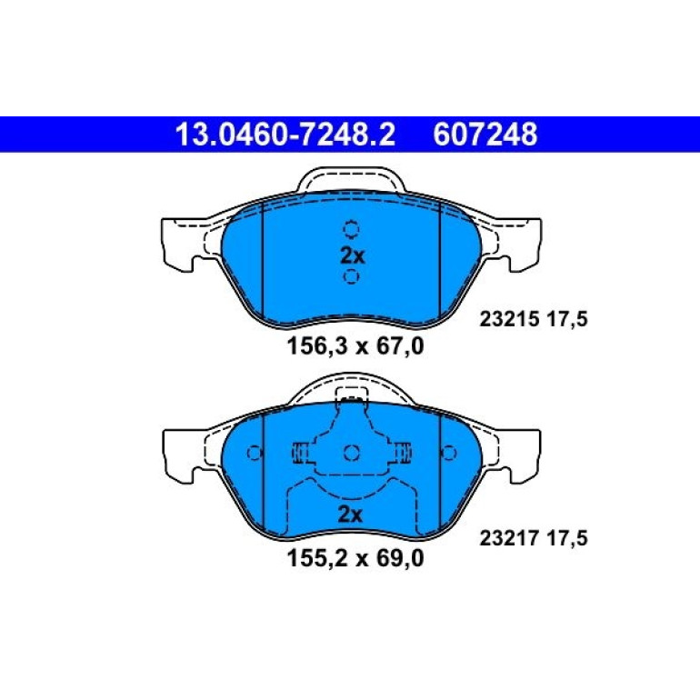 Bremsbelagsatz Renault P. Laguna/Twingo/Wind 1.2-1.6 07 13.0460-7248.2 Bremsbelagsatz Renault P. Laguna/Twingo/Wind 1.2-1.6 07 13.0460-7248.2