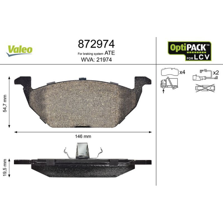 VALEO Bremsbeläge 872974 VALEO Bremsbeläge 872974