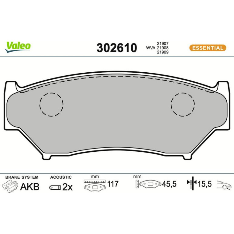VALEO Bremsbeläge 302610 VALEO Bremsbeläge 302610