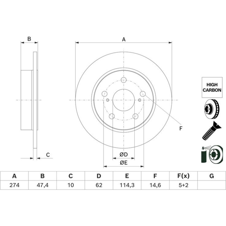 BOSCH Bremsscheibe 0 986 479 H73 BOSCH Bremsscheibe 0 986 479 H73
