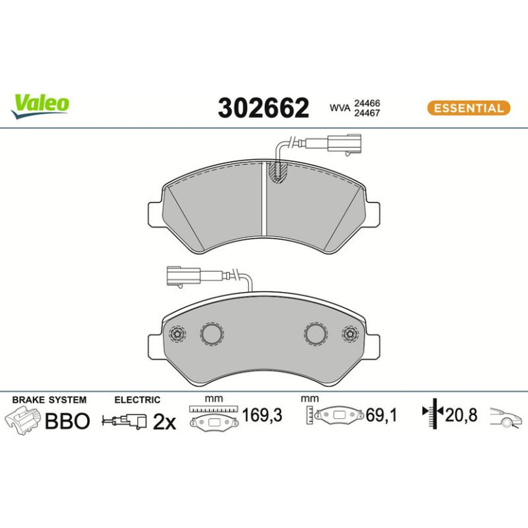VALEO Bremsbeläge 302662 VALEO Bremsbeläge 302662
